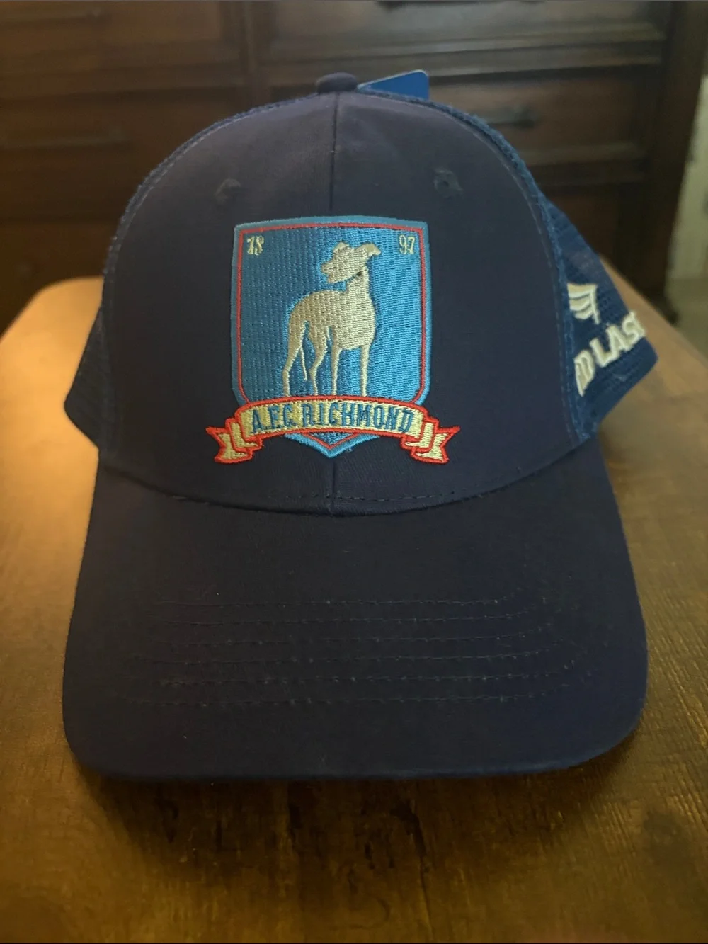 Alec Richmond Navy Logo Mesh Trucker Hat